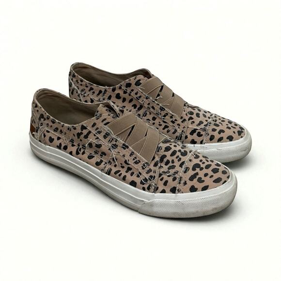 Blowfish Shoes - Blowfish Malibu Beige Cheetah Print Slip On Canvas Sneakers
